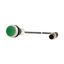 Pushbutton, Flat, momentary, 1 N/O, Cable (black) with M12A plug, 4 pole, 0.5 m, green, Blank, Bezel: titanium thumbnail 6