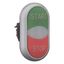 Double actuator pushbutton, RMQ-Titan, Actuators and indicator lights non-flush, momentary, White lens, green, red, inscribed, Bezel: titanium, START/ thumbnail 6