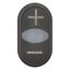 Double actuator pushbutton, RMQ-Titan, Actuators and indicator lights non-flush, momentary, White lens, black, black, inscribed, Bezel: black thumbnail 9