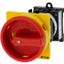 Main switch, T0, 20 A, rear mounting, 1 contact unit(s), 2 pole, Emergency switching off function, With red rotary handle and yellow locking ring, Loc thumbnail 5