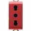 ITALIAN STANDARD SOCKET-OUTLET 250V ac - FOR DEDICATED LINES - 2P+E 16A DUAL AMPERAGE - P11-P17 - 1 MODULE - RED - CHORUSMART thumbnail 2