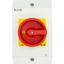 Main switch, P1, 32 A, surface mounting, 3 pole, 1 N/O, 1 N/C, Emergency switching off function, With red rotary handle and yellow locking ring, Locka thumbnail 3