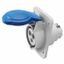 10° ANGLED FLUSH-MOUNTING SOCKET-OUTLET HP - IP44/IP54 - 2P+E 32A 200-250V 50/60HZ - BLUE - 6H - SCREW WIRING thumbnail 2