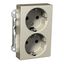 Exxact double socket-outlet centre-plate high earthed screwless metallic thumbnail 3