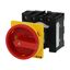 Main switch, P1, 40 A, rear mounting, 3 pole + N, 1 N/O, 1 N/C, Emergency switching off function, With red rotary handle and yellow locking ring, Lock thumbnail 5