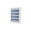 Complete flush-mounting/hollow wall slim distribution board with inspection window, white, 24 SU per row, 3 rows, 100 mm mounting depth thumbnail 1