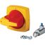 Rotary handle, 8mm, door installation, red/yellow, padlock thumbnail 2
