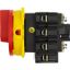 Main switch, P3, 100 A, flush mounting, 3 pole + N, Emergency switching off function, With red rotary handle and yellow locking ring, Lockable in the thumbnail 3