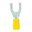 Fork crimp cable shoe, insulated, yellow, 4-6mmý, M8 thumbnail 1