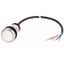 Pushbutton, Flat, momentary, 1 N/O, Cable (black) with non-terminated end, 4 pole, 3.5 m, White, Blank, Bezel: titanium thumbnail 1