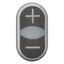 Double actuator pushbutton, RMQ-Titan, Actuators and indicator lights non-flush, momentary, White lens, black, black, inscribed, Bezel: titanium thumbnail 9