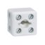 034334 Bipolar porcelain terminal block with 1 fixing hole dimensions 20x18x19mm capacity 2.5mm² thumbnail 2