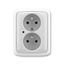 5592A-A2349S Double socket outlet with earthing pins, shuttered, with surge protection ; 5592A-A2349S thumbnail 1