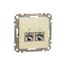 Double DATA Outlet CAT 6 STP, Sedna Design & Elements, RJ45, Wood brich thumbnail 3