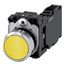 Pushbutton, 22 mm, round, metal, shiny, yellow, pushbutton, flat, momentary  3SU1150-0AB30-1FA0-Z X90 thumbnail 1