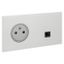 Art d'Arnould universe Epure 2P+E power socket and RJ45 socket - satin steel thumbnail 1