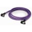 CANopen/DeviceNet cable M12A socket angled M12A plug angled violet thumbnail 2