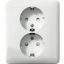 Exxact double socket-outlet earthed screwless white project pac thumbnail 3