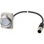 Pushbutton, Flat, momentary, 1 N/O, Cable (black) with M12A plug, 4 pole, 1 m, White, Blank, Metal bezel thumbnail 2