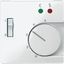 Cen.pl. f. floor thermostat insert w. switch, polar white, glossy, System M thumbnail 2