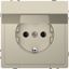 SCHUKO socket-outlet with hng.lid, shutter, screwl. term., sahara, System Design thumbnail 2