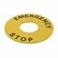 Legend plate, emergency stop, 60 mm dia., round, yellow thumbnail 2
