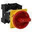 Main switch, P1, 40 A, rear mounting, 3 pole, 1 N/O, 1 N/C, Emergency switching off function, With red rotary handle and yellow locking ring, Lockable thumbnail 12
