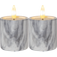 LED Pillar Candle 2P Flamme Marble thumbnail 2