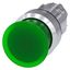 Illuminated mushroom pushbutton, 22 mm, round, metal, shiny, green, 30 mm, momentary contact type, with  3SU1051-1AD40-0AA0-Z Y19 thumbnail 1