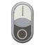 Double actuator pushbutton, RMQ-Titan, Actuators and indicator lights flush, momentary, White lens, white, black, inscribed, Bezel: titanium thumbnail 6