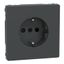 SCHUKO socket-outlet, shutter, screwless terminals, anthracite, System Design thumbnail 2