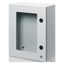 BOARD IN METAL WITH BLANK DOOR FITTED WITH TEMPERED GLASS WINDOW AND LOCK 310X425X160 - IP55 - GREY RAL 7035 thumbnail 1