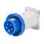 STRAIGHT FLUSH MOUNTING INLET - IP67 - 3P+N+E 16A 200-250V 50/60HZ - BLUE - 9H - SCREW WIRING thumbnail 2