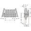 Female connector for rail-mount terminal blocks 0.6 x 1 mm pins straig thumbnail 2