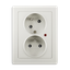 5593J-C02357 S1 Double socket outlet with earthing pins, shuttered, with turned upper cavity, with surge protection thumbnail 2