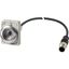 Pushbutton, Flat, momentary, 1 N/O, Cable (black) with M12A plug, 4 pole, 1 m, Without button plate, Metal bezel thumbnail 3