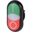 Double actuator pushbutton, RMQ-Titan, Actuators and indicator lights non-flush, momentary, White lens, green, red, inscribed, Bezel: black thumbnail 5