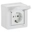 Exxact single socket-outlet with lid complete surface earthed IP44 screwlees whi thumbnail 3