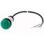 Indicator light, Flat, Cable (black) with non-terminated end, 4 pole, 3.5 m, Lens green, LED green, 24 V AC/DC thumbnail 1