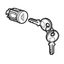 Key barrel type 405 - for XL³ metal or transparent door - supplied with 2 keys thumbnail 2