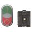 Double actuator pushbutton, RMQ-Titan, Actuators and indicator lights non-flush, momentary, 1 NC, 1 N/O, White lens, LED element, 85 - 264 V AC, green thumbnail 10