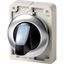 Illuminated selector switch actuator, RMQ-Titan, with thumb-grip, maintained, 2 positions, White, Front ring stainless steel thumbnail 4