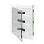 DISTRIBUTION BOARD - GREEN WALL - FOR MOBILE AND PLASTERBOARD WALLS - WITH SMOKED WINDOW PANEL AND EXTRACTABLE FRAME -  54 (18X3) MODULES IP40 thumbnail 1
