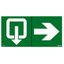 Label - for emergency lighting luminaires - exit door on right - 100 x 200 mm thumbnail 1