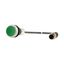 Pushbutton, Flat, momentary, 1 N/O, Cable (black) with M12A plug, 4 pole, 0.5 m, green, Blank, Bezel: titanium thumbnail 12