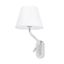ETERNA Right chrome/white table lamp with reader thumbnail 1