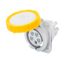 10° ANGLED FLUSH-MOUNTING SOCKET-OUTLET HP - IP66/IP67 - 3P+E 32A 100-130V 50/60HZ - YELLOW - 4H - FAST WIRING thumbnail 2