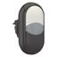 Double actuator pushbutton, RMQ-Titan, Actuators and indicator lights non-flush, momentary, White lens, white, black, Blank, Bezel: black thumbnail 12