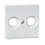 Central plate for antenna socket-outlets 2 holes, polar white, glossy, System M thumbnail 4
