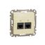 Double DATA Outlet CAT 5E UTP, Sedna Design & Elements, RJ45, Wood brich thumbnail 3